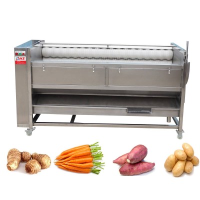 Root Vegetables Brush Rolling Peeling Cleaning Technology Machinery For Ginger Sweet Potatoes