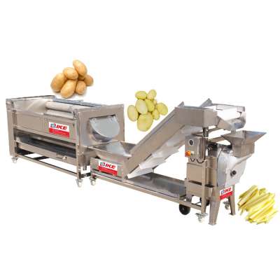 Potato Washing Taro Peeling Machine Carrot Cleaning Peeling Conveyor Belt Machine Slice Shred Processing Vegetable Industry Line